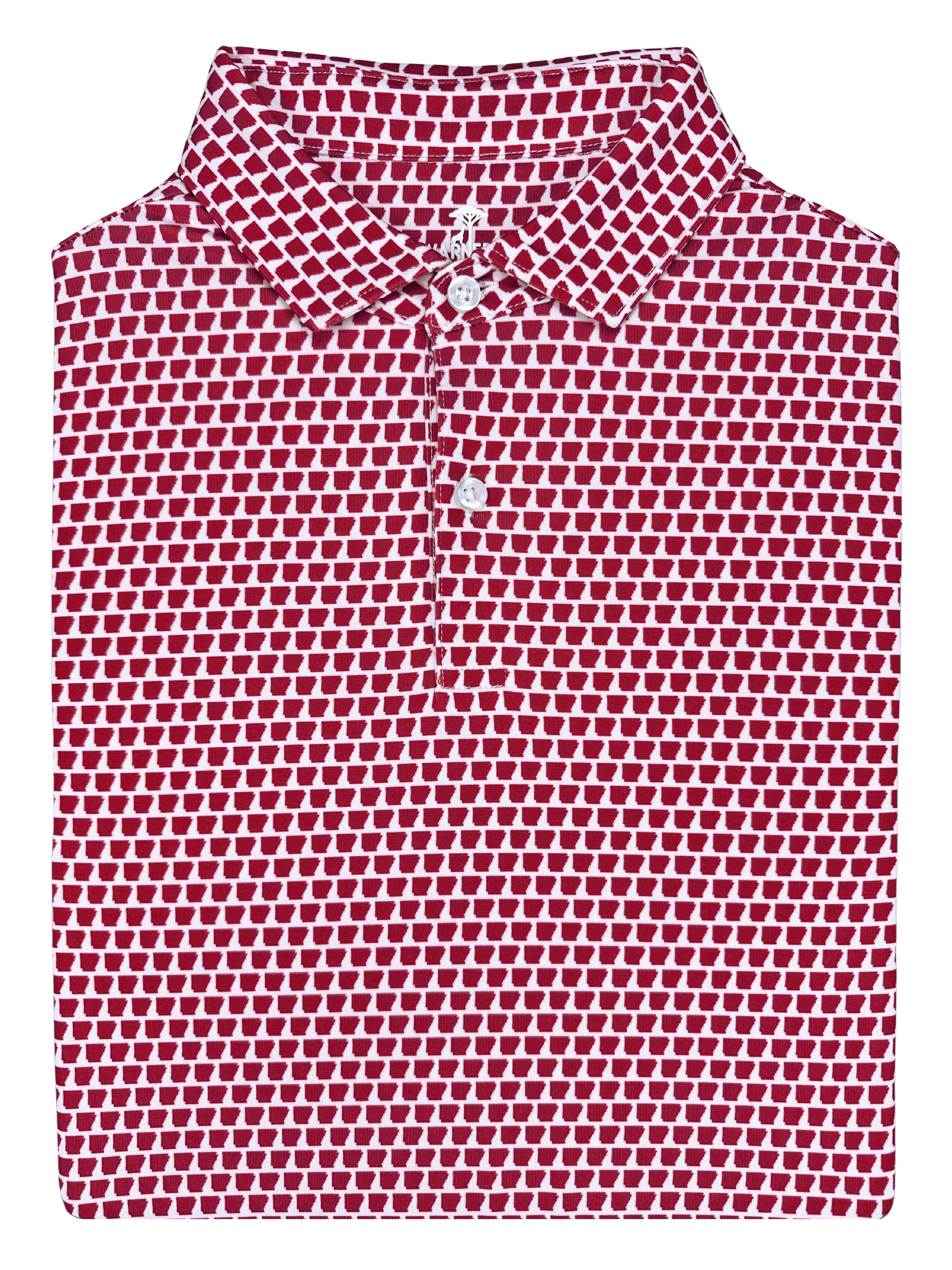 Arkansas Red Print Polo